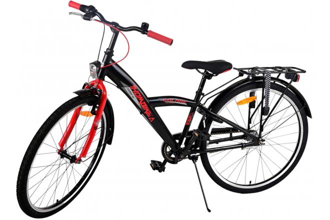 Volare Thombike Kinderfahrrad - Jungen - 26 Zoll - Schwarz Rot - 3 Gänge