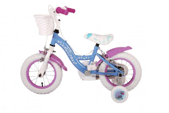 Disney Frozen 2 Kinderfahrrad - Mädchen - 12 Zoll - Blau/Lila - Zweihandbremsen