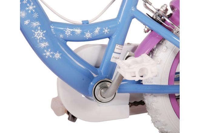 Disney Frozen 2 Kinderfahrrad - Mädchen - 12 Zoll - Blau/Lila - Zweihandbremsen