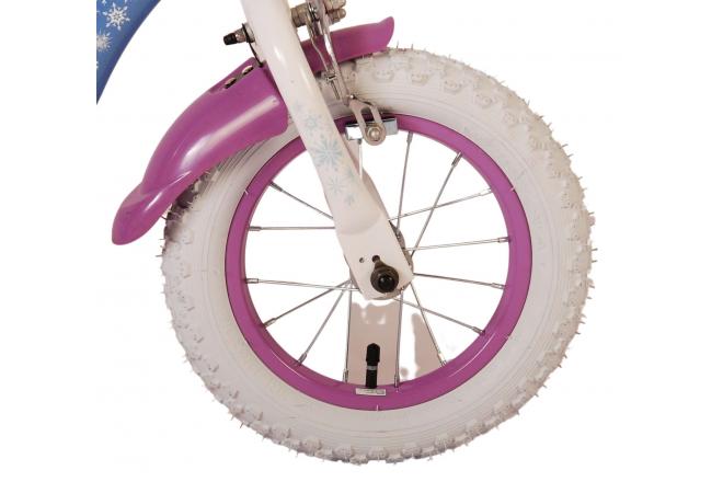 Disney Frozen 2 Kinderfahrrad - Mädchen - 12 Zoll - Blau/Lila - Zweihandbremsen