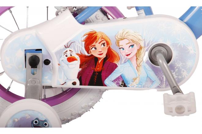 Disney Frozen 2 Kinderfahrrad - Mädchen - 12 Zoll - Blau/Lila - Zweihandbremsen