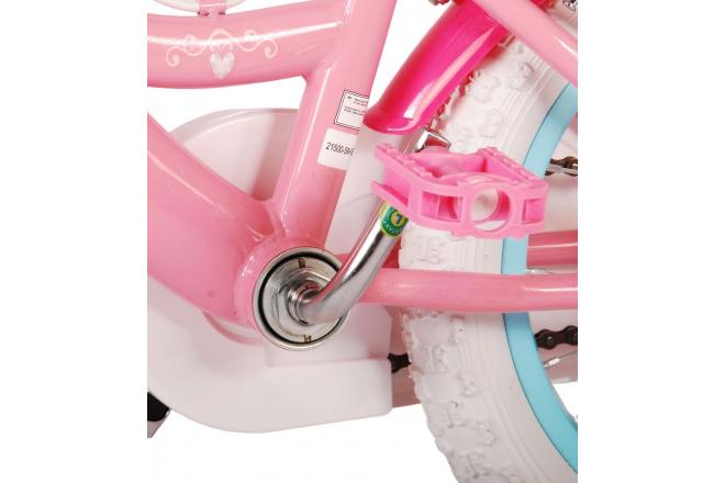 Disney Princess Kinderfahrrad - Mädchen - 14 Zoll - Rosa - Zweihandbremsen