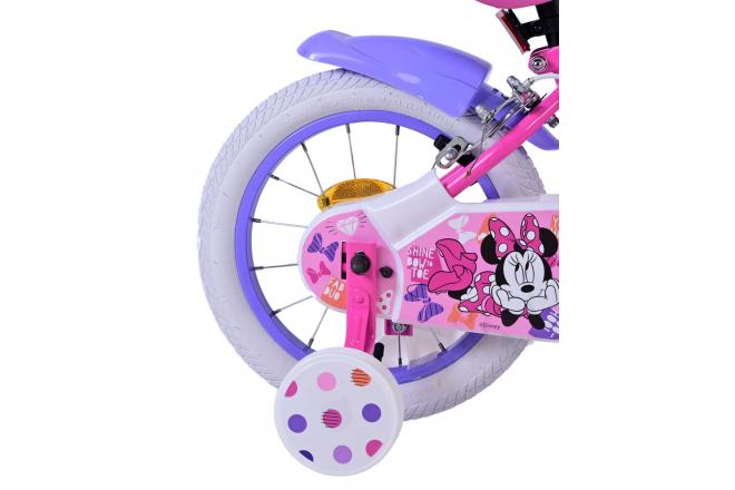 Disney Minnie Kinderfahrrad - Mädchen - 14 Zoll - Rosa - Zwei Handbremsen