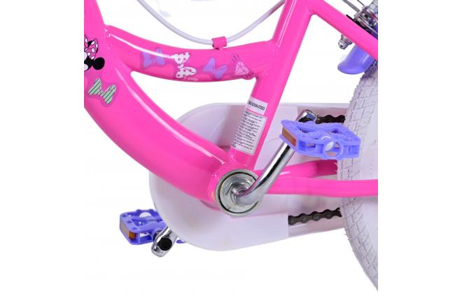 Disney Minnie Kinderfahrrad - Mädchen - 16 Zoll - Rosa - Zweihandbremsen