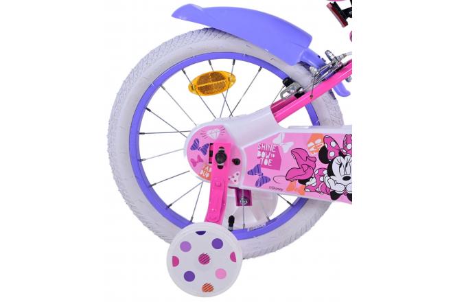 Disney Minnie Kinderfahrrad - Mädchen - 16 Zoll - Rosa - Zweihandbremsen