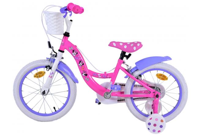 Disney Minnie Kinderfahrrad - Mädchen - 16 Zoll - Rosa - Zweihandbremsen