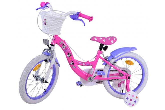 Disney Minnie Kinderfahrrad - Mädchen - 16 Zoll - Rosa - Zweihandbremsen