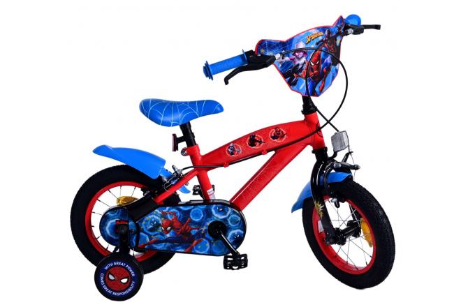 Ultimate Spider-Man Kinderfahrrad - Jungen - 12 Zoll - Blau/Rot - Zweihandbremsen