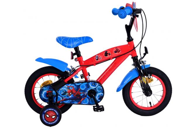 Ultimate Spider-Man Kinderfahrrad - Jungen - 12 Zoll - Blau/Rot - Zweihandbremsen