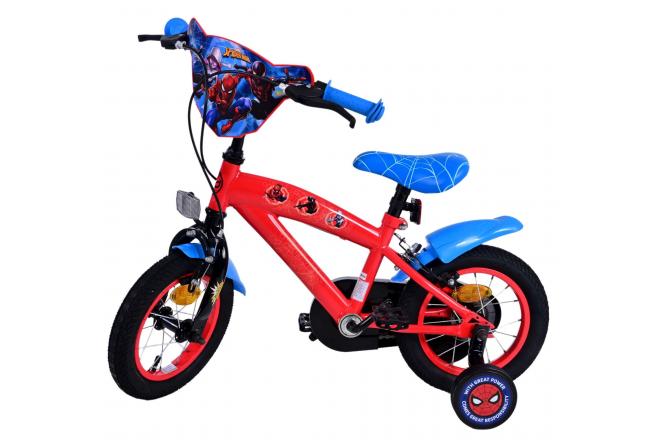 Ultimate Spider-Man Kinderfahrrad - Jungen - 12 Zoll - Blau/Rot - Zweihandbremsen