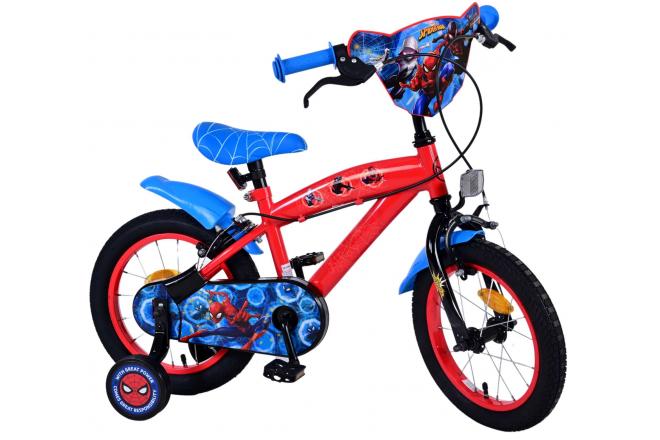 Ultimate Spider-Man Kinderfahrrad - Jungen - 14 Zoll - Blau/Rot - Zweihandbremsen