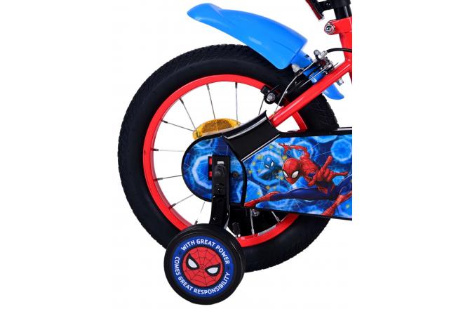 Ultimate Spider-Man Kinderfahrrad - Jungen - 14 Zoll - Blau/Rot - Zweihandbremsen