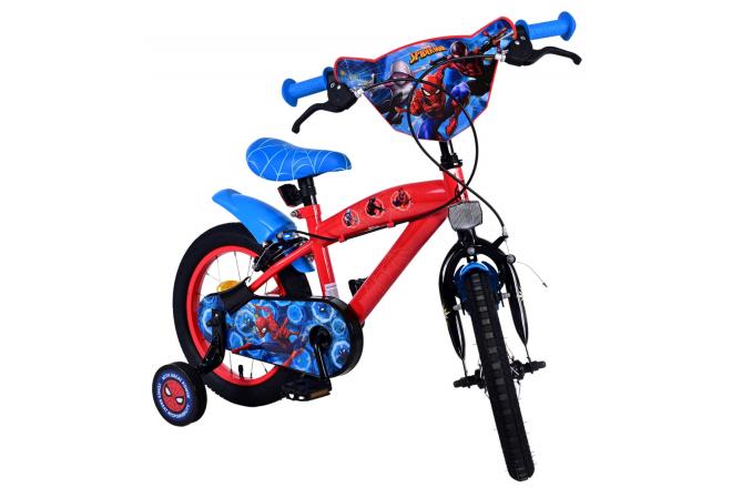 Ultimate Spider-Man Kinderfahrrad - Jungen - 14 Zoll - Blau/Rot - Zweihandbremsen