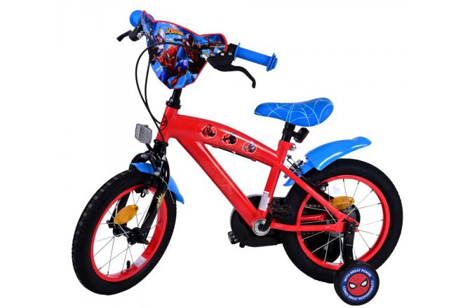 Ultimate Spider-Man Kinderfahrrad - Jungen - 14 Zoll - Blau/Rot - Zweihandbremsen