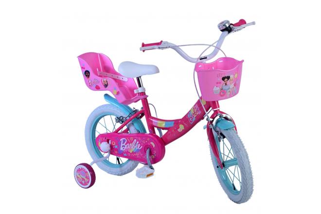 Barbie Kinderfahrrad - Mädchen - 14 Zoll - Rosa - Zweihandbremsen