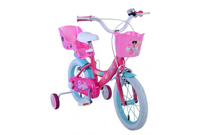 Barbie Kinderfahrrad - Mädchen - 14 Zoll - Rosa - Zweihandbremsen