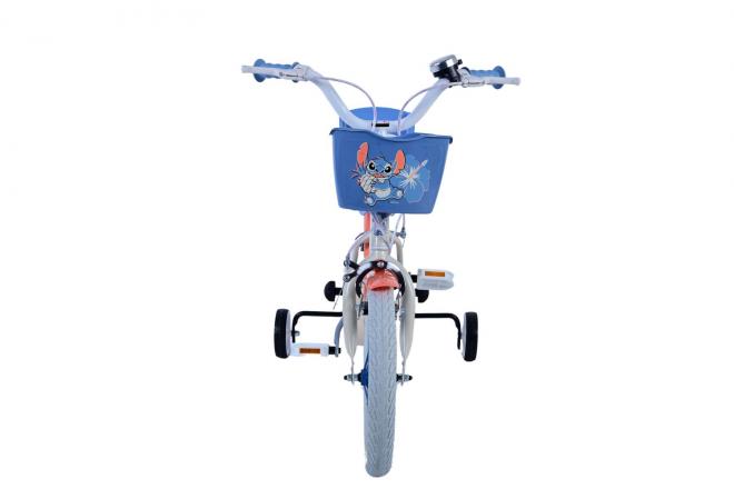 Disney Stitch Kinderfahrrad - Mädchen - 14 Zoll - Creme Koralle Blau - Zwei handbremsen