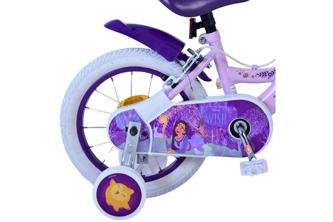 Disney Wish Kinderfahrrad - Mädchen - 14 Zoll - Lila - Zwei Handbremsen