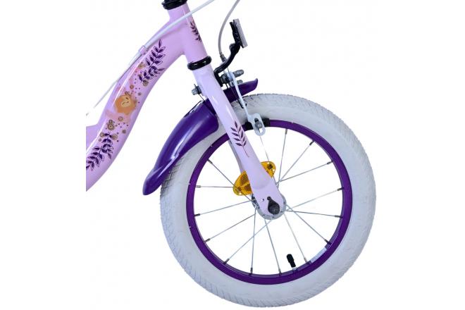 Disney Wish Kinderfahrrad - Mädchen - 14 Zoll - Lila - Zwei Handbremsen