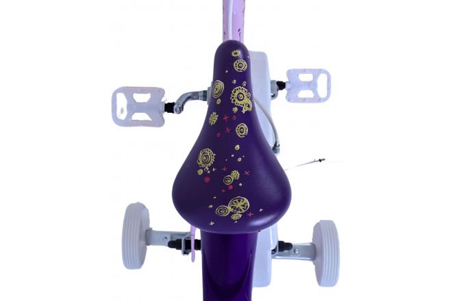 Disney Wish Kinderfahrrad - Mädchen - 14 Zoll - Lila - Zwei Handbremsen