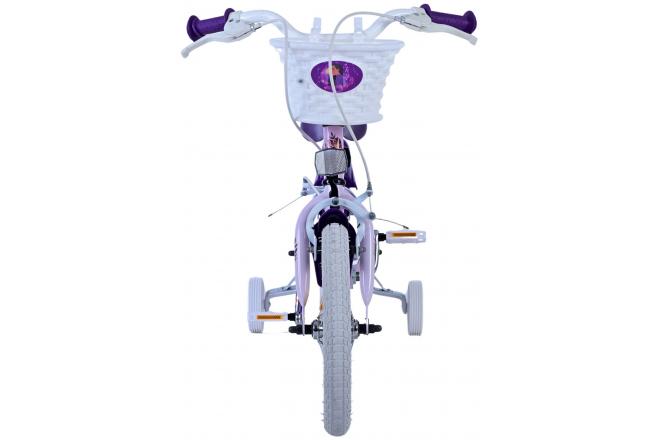 Disney Wish Kinderfahrrad - Mädchen - 14 Zoll - Lila - Zwei Handbremsen