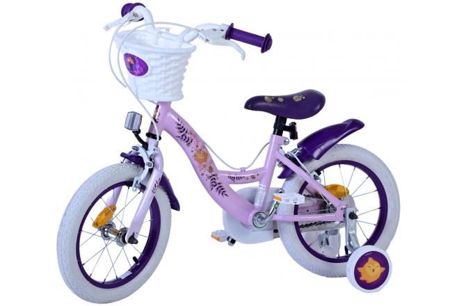 Disney Wish Kinderfahrrad - Mädchen - 14 Zoll - Lila - Zwei Handbremsen