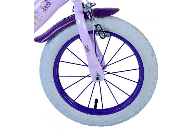 Disney Wish Kinderfahrrad - Mädchen - 14 Zoll - Lila - Zwei Handbremsen