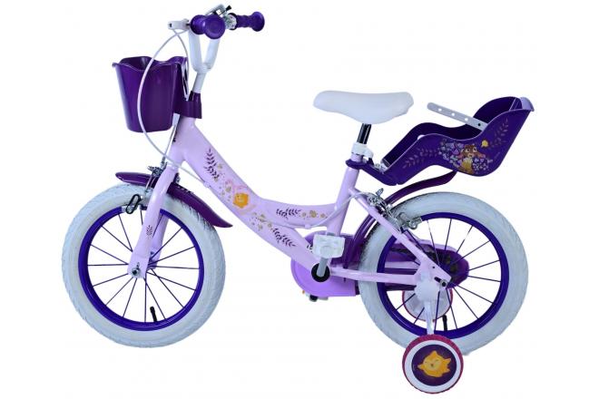 Disney Wish Kinderfahrrad - Mädchen - 14 Zoll - Lila - Zwei Handbremsen