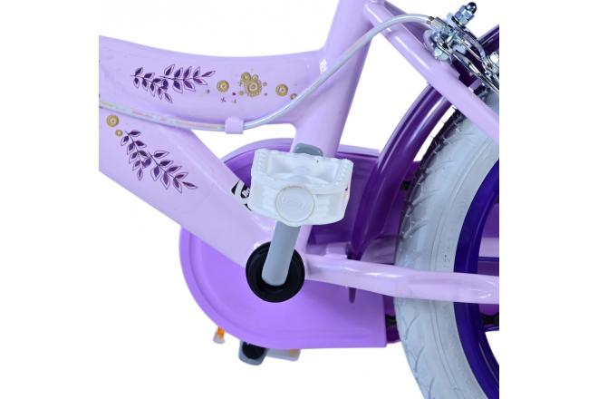 Disney Wish Kinderfahrrad - Mädchen - 14 Zoll - Lila - Zwei Handbremsen