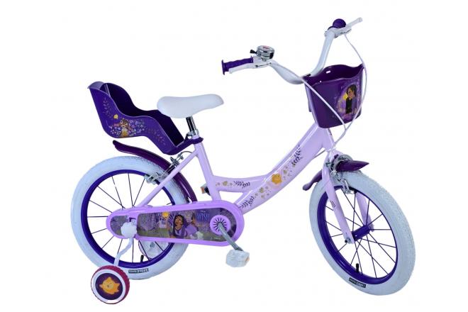 Disney Wish Kinderfahrrad - Mädchen - 16 Zoll - Lila - Zwei Handbremsen