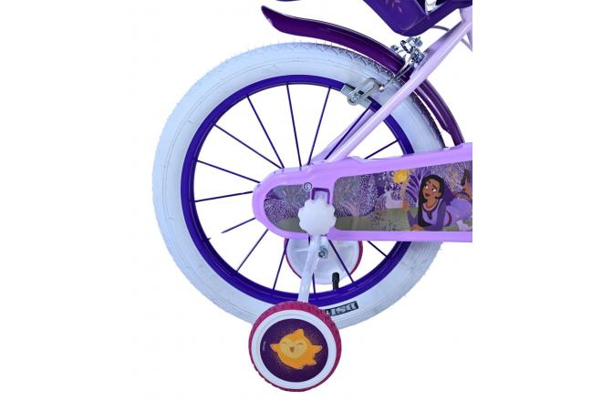 Disney Wish Kinderfahrrad - Mädchen - 16 Zoll - Lila - Zwei Handbremsen