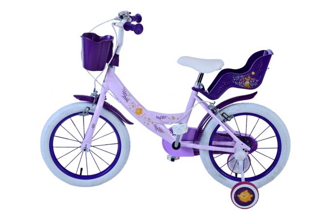 Disney Wish Kinderfahrrad - Mädchen - 16 Zoll - Lila - Zwei Handbremsen