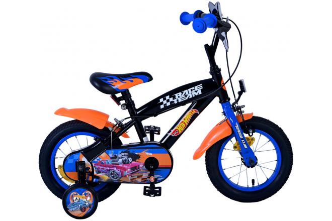 Hot Wheels Kinderfahrrad - Jungen - 12 Zoll - Schwarz Orange Blau - Zweihandbremsen