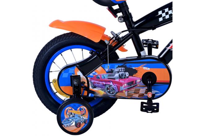 Hot Wheels Kinderfahrrad - Jungen - 12 Zoll - Schwarz Orange Blau - Zweihandbremsen