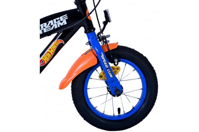 Hot Wheels Kinderfahrrad - Jungen - 12 Zoll - Schwarz Orange Blau - Zweihandbremsen