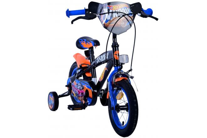 Hot Wheels Kinderfahrrad - Jungen - 12 Zoll - Schwarz Orange Blau - Zweihandbremsen