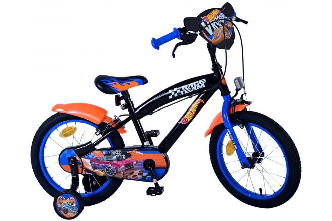 Hot Wheels Kinderfahrrad - Jungen - 16 Zoll - Schwarz Orange Blau - Zweihandbremsen