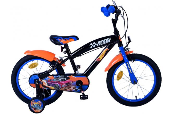 Hot Wheels Kinderfahrrad - Jungen - 16 Zoll - Schwarz Orange Blau - Zweihandbremsen