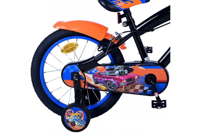 Hot Wheels Kinderfahrrad - Jungen - 16 Zoll - Schwarz Orange Blau - Zweihandbremsen