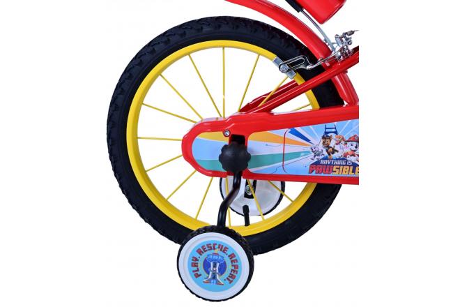 Paw Patrol Kinderfahrrad - Jungen - 16 Zoll - Rot - Zwei Handbremsen