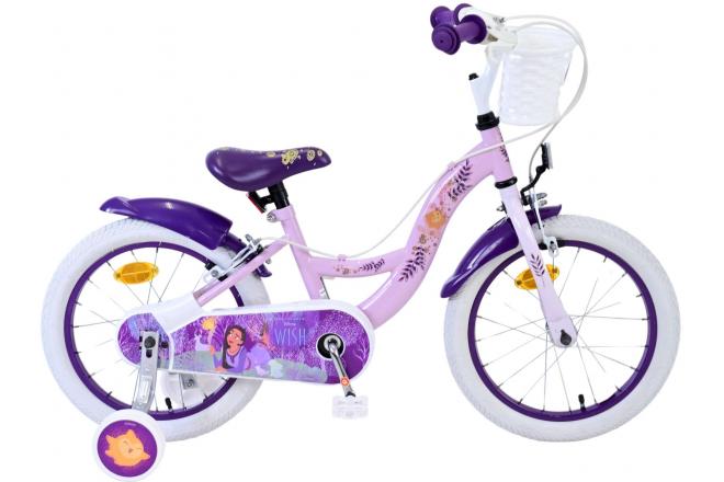 Disney Wish Kinderfahrrad - Mädchen - 16 Zoll - Lila - Zwei Handbremsen