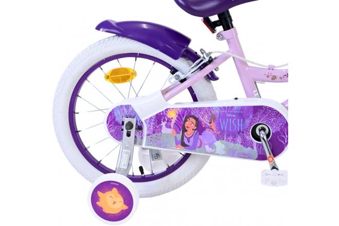 Disney Wish Kinderfahrrad - Mädchen - 16 Zoll - Lila - Zwei Handbremsen