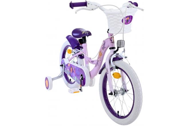 Disney Wish Kinderfahrrad - Mädchen - 16 Zoll - Lila - Zwei Handbremsen