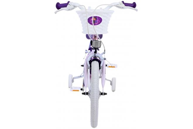 Disney Wish Kinderfahrrad - Mädchen - 16 Zoll - Lila - Zwei Handbremsen