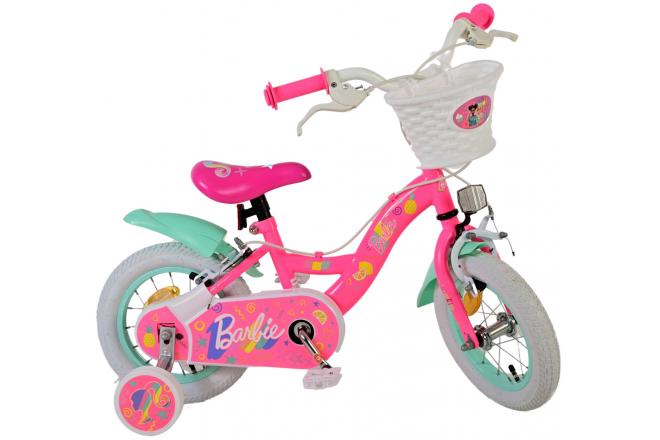 Barbie Kinderfahrrad - Mädchen - 12 Zoll - Rosa - Zweihandbremsen
