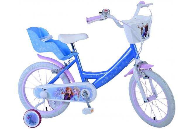 Frozen Kinderfahrrad - Mädchen - 16 Zoll - Blau - Zwei Handbremsen