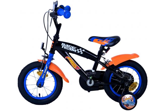 Hot Wheels Kinderfahrrad - Jungen - 12 Zoll - Schwarz Orange Blau - Zweihandbremsen