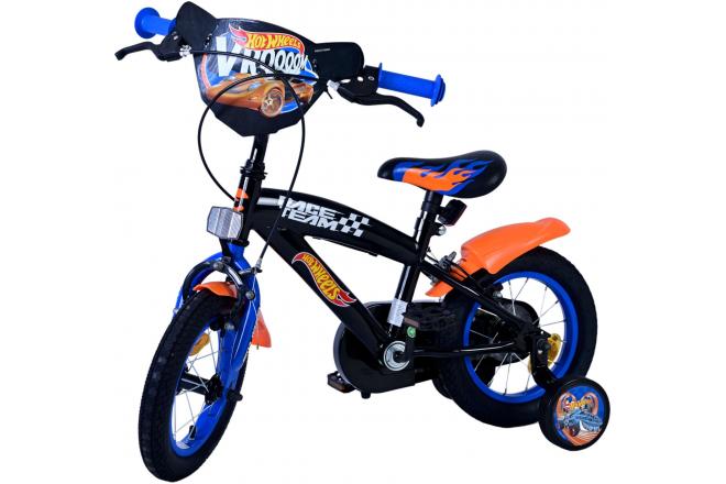 Hot Wheels Kinderfahrrad - Jungen - 12 Zoll - Schwarz Orange Blau - Zweihandbremsen