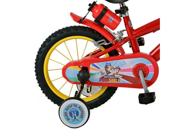 Paw Patrol Kinderfahrrad - Jungen - 14 Zoll - Rot - Zwei Handbremsen