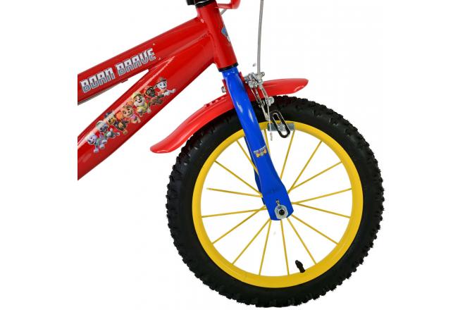 Paw Patrol Kinderfahrrad - Jungen - 14 Zoll - Rot - Zwei Handbremsen